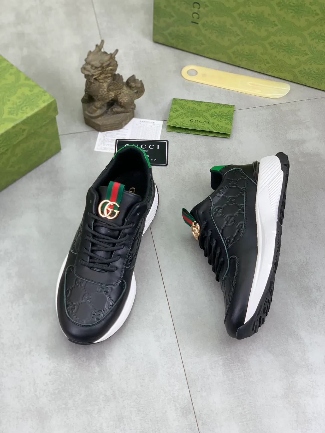 Men's men's shoes 💰P460💰[New model] (GUCCI) official website's latest 🎁🎁casual and fashionable men's shoes👟, hot style 💥 style is simple and elegant, exclusive for trendy men. Unique official website's latest brand double G element Elements 👑 Original Gucci decoration, fashionable and generous, fabric original calfskin ✅ fully imported first-layer pigskin lining, official website designated wear-resistant, lightweight original rubber casual outsole, classic model taken in real life 🎬38-44 (45 customized) 2️⃣ colors available